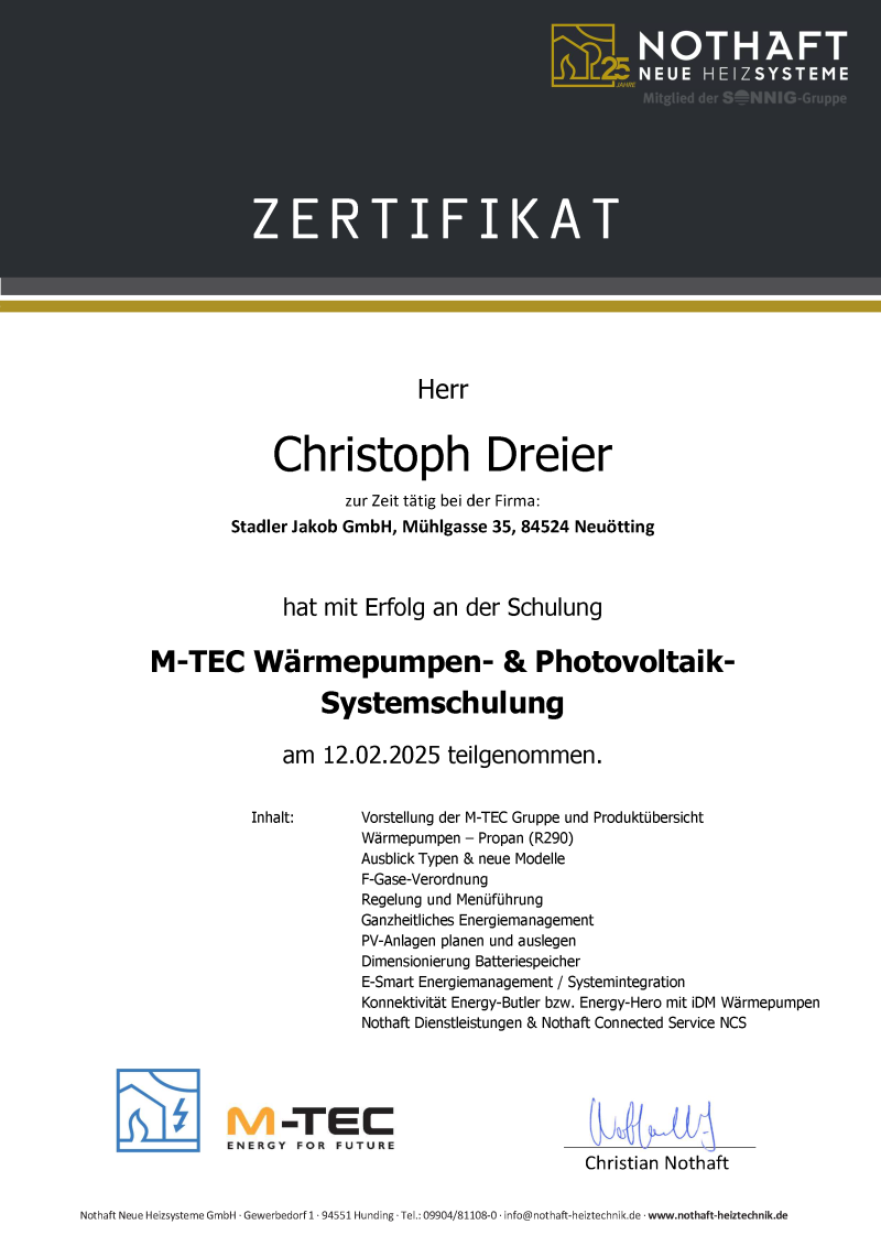 2025 02 12 M Tec Wärmepumpen Photovoltaik Systemschulung Christoph Dreier 2025 02 12 M Tec Wärmepumpen Photovoltaik Systemschulung Christoph Dreier